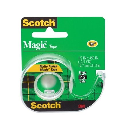 SCOTCH Scotch 040647 Photo-Safe Writable Self-Adhesive Invisible Tape With Dispenser; 0.5 x 450 In; Matte Clear 40647